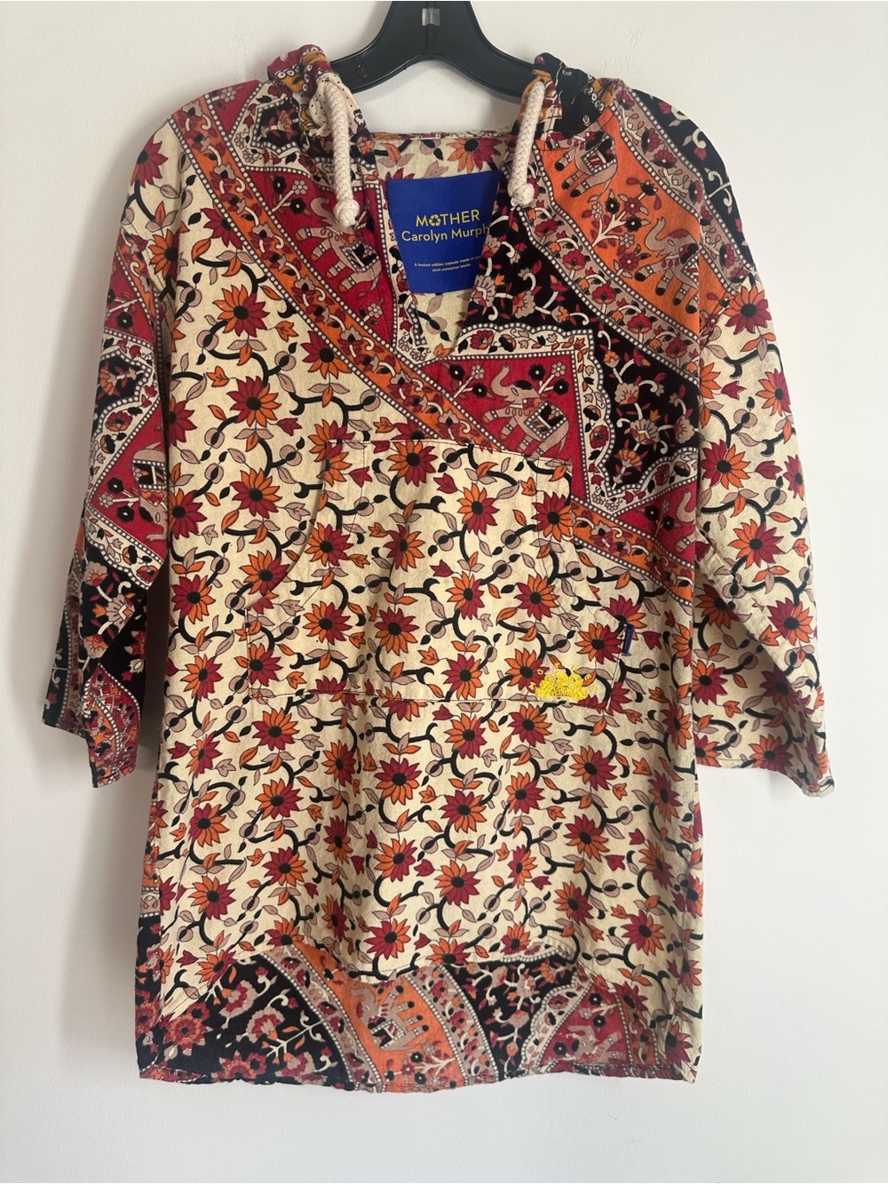 MOTHER x Carolyn Murphy Floral Paisley Hooded Tunic Dress XS/S Limited Edition